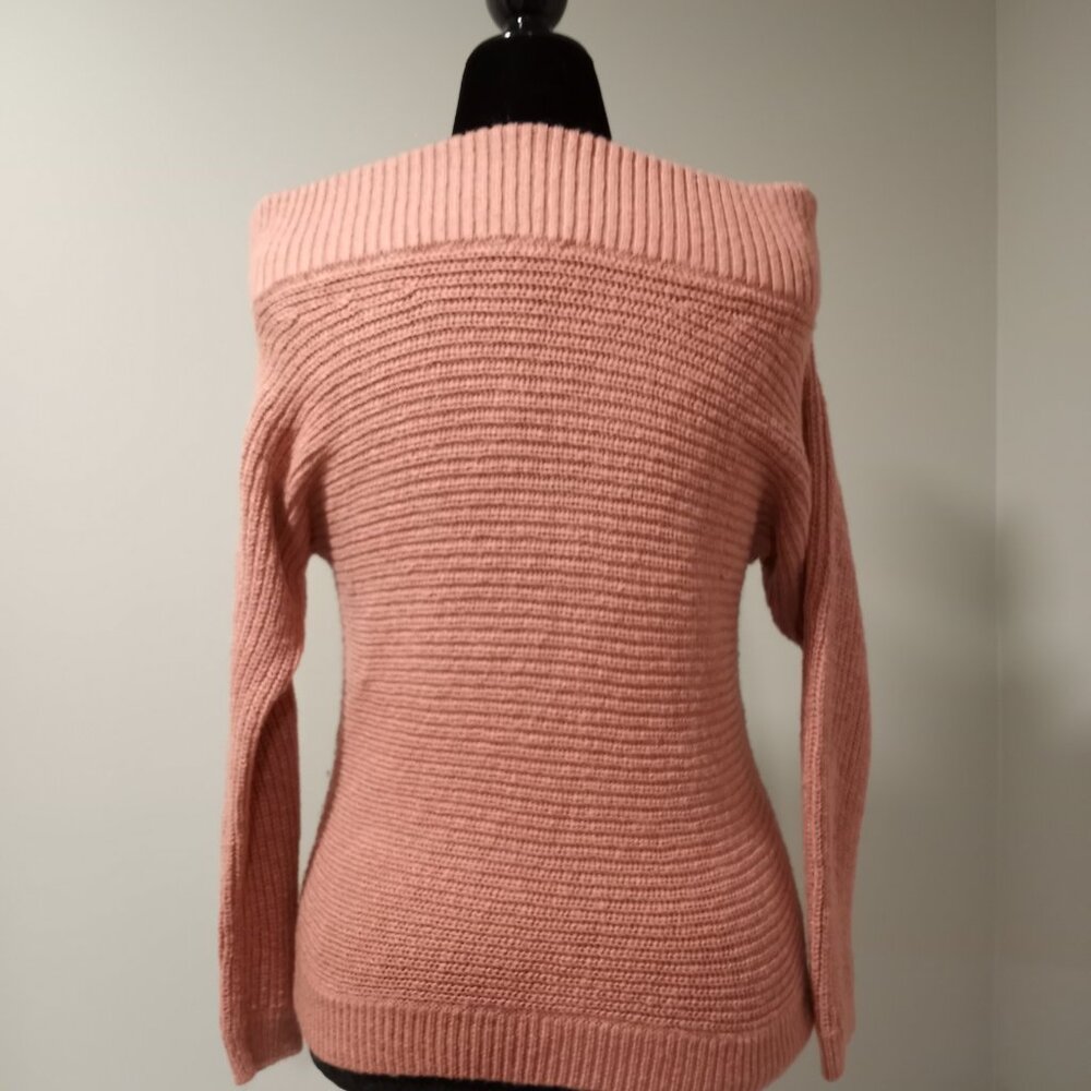 EXPRESS PINK THICK WIDE NECK CHUNKY KNIT SWEATER TOP WOMEN SIZE M - Picture 6 of 7